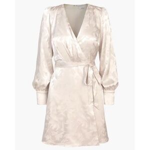 Elegant Cream Wrap Dress